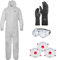 Kit de Protection Phytosanitaire EPI - Combinaison Taille XL + Lunettes et Gants de Protection Chantier Agriculture VITO