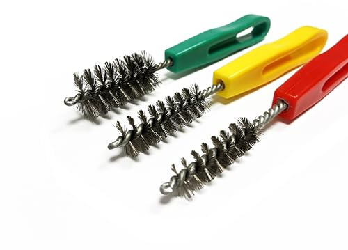 ROTHENBERGER Industrial 3 x Kupferrohrinnenbürsten: Ø 12 mm, Ø 15 mm, Ø 22 mm | reinigt effektiv und gründlich Kupferrohre | in grün, rot oder gelb ***Farbe nicht wählbar***