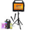 Ibiza – Pack Karaoke, altavoz de pantalla 2 en 1, portátil con 2 micrófonos VHF Ibiza KARAVISION – Máquina de humo LED Foggy-Astro – Pie de soporte – Noche DJ