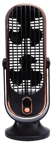 Qcwwy Portable Desk Fan Tower Fan Oscillating Portable Rechargeable Table 5 Speeds Brushless Motor USB Rechargeable Desk Personal Quiet Table for Home Office (Black)