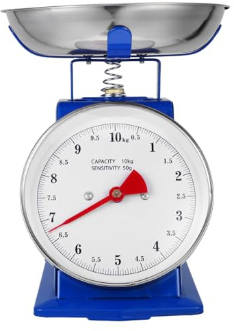 AUTSUPPL Balance Mécanique Rétro de Cuisine avec Plateau Amovible Cadran Large Précision Ajustable pour Pesée Légumes Fruits Ingrédients Secs