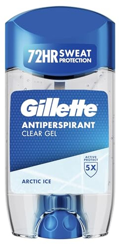 Gillette Arctic Ice Antitranspirant Clear Gel Stick für Männer 70ml | 72 Stunden Schweißschutz, 5X Aktiver Schutz, Anti-Weiße Flecken