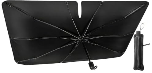 Parasol Pare-Brise Pliable pour Voitures,140 x 80cm Pare-Soleil Voiture Pare-Brise Avant,Protection UV pour Parasols de Voiture, Universel pour La Plupart des Véhicules