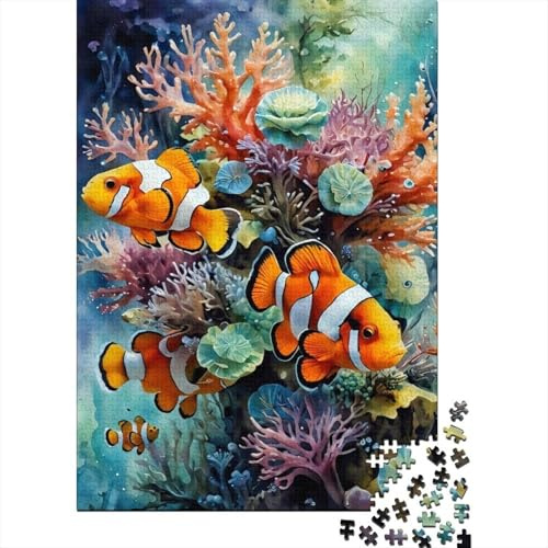 Anemonenfisch Korallenriff 1000 Teile Puzzle recycelter Karton entspannend knifflig Nemo Fisch für Erwachsene ab 14 Jahren 38x26cm/1000Teile