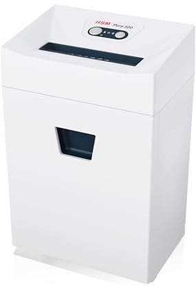 HSM Pure 320 Aktenvernichter I Streifenschnitt 3,9 mm I 14 Blatt
