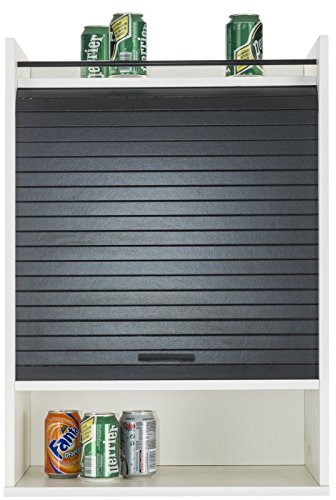 SIMMOB Meuble de Cuisine Blanc Rideau Noir ou Blanc 4 Niches L 54 H 76.6 P 35.4 cm - Noir