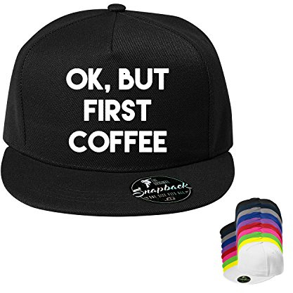 OwnDesigner - Unisex Baseball Cap ok but First Coffee, Erwachsene und Kinder