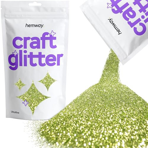 Hemway Craft Glitter - Olive Green | Ultrafine Metallic Sequin Flakes for Resin & Epoxy Crafts | Supplies for Tumblers, Cards, Jewellery, Candle, Hair, Face, Body & Nail Art | 100 g