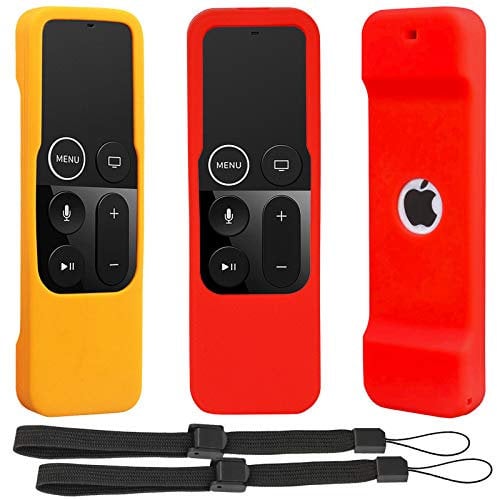 Pinowu Silikonhülle für Apple TV 4K/4th Gen Fernbedienung, leicht, rutschfest, sichere Schutzhülle für Apple TV 4K Siri Fernbedienung rot/orange