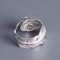 PRAK Damen 925 Sterling Silber Luxus Ringe,Retro Antike Große Feder Offene Ringe Für Frauen Damen Mode Böhmischen Schmuck Abendkleider Shining Festival Geschenk