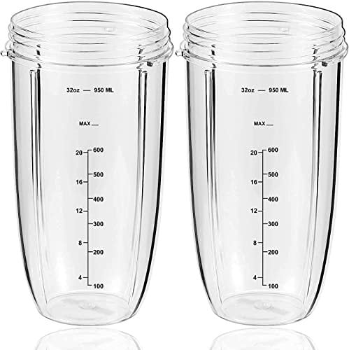 Piezas de repuesto vasos mezcladores de 32 oz (2 paquetes) de repuesto para batidora NutriBullet de 600 W y 900 W