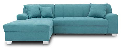 DOMO. collection Ecksofa Capri, Sofa in L-Form, Couch, Polsterecke, Eckcouch, Sofa-Garnitur 239 x 152 x 75 cm (BxTxH), türkis