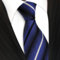 TigerTie Designer Seidenkrawatte in blau schwarz weiß gestreift