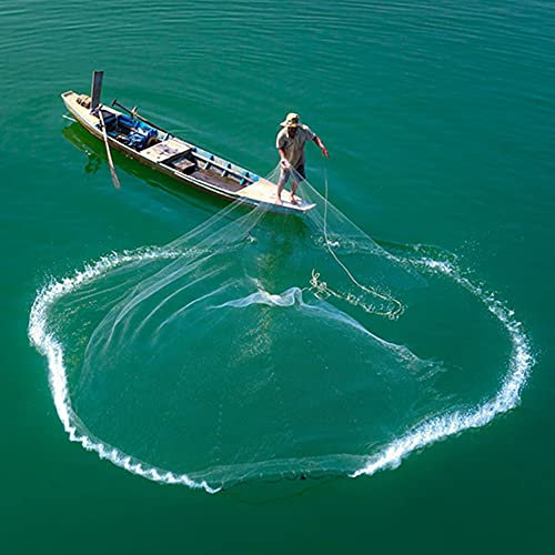 FFYUE Professionelle Meer Fischen Netze, Große Frisbee Hand Werfennetze, Große Augen Dicke Angelschnur Wurfnetze, Scheibe Eisenkette Wurfnetze, Frisches Und Salzwasser,800
