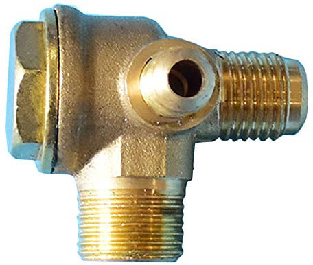 Anawakia Luftkompressor-Rückschlagventil 3-Port Messing Außengewinde Luftkompressor unidirektionale Rückschlagventil zentrale pneumatische Messing-Anschlussrohrverschraubungen (Male 3/8*14mm*1/8)
