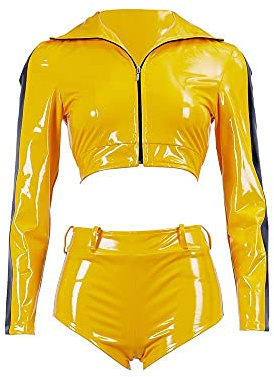 BYHai Kill Bill Costume Beatrix Kiddo The Bride Costume Cosplay Suit Sexy Kung Fu Outfit with Jacket Pants for Women L, Yellow