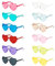 FUNUPUP 12 Stück Herz Sonnenbrille, Transparent Farben Party Herz Partybrillen für Damen