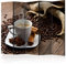 murando Akusticher Raumteiler Kaffee 225x172 cm beidseitig auf Vlies-Leinwand Bedruckt Trennwand Spanische Wand Sichtschutz Raumtrenner Design Tasse Zimt Holzoptik j-C-0070-z-c