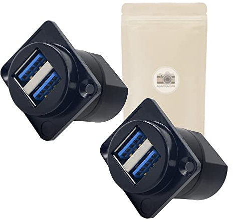 2X Embase Facade USB 3.0 a Visser Femelle Femelle Flight Case Caisson Patch