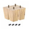 sourcing map Lot de 4 pieds de meubles carrés en bois massif - 7,6 cm - Pour canapé, chaise, table - Marron clair