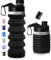 ONTA Collapsible Water Bottle- BPA Free Silicone Foldable Water Bottle for Travel, FDA Approved Food-Grade Silicone Portable Leak-Proof Travel Water Bottle, 20oz Black