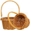 YARNOW 2 Stücke Rattan Korb Geflochtener Blumenkorb Obstkorb Osterkorb Mini Weidenkorb Bügelkorb Streukorb Henkelkorb Eierkorb Blumenkinder Körbchen Miniatur Ornamente Landhaus Deko