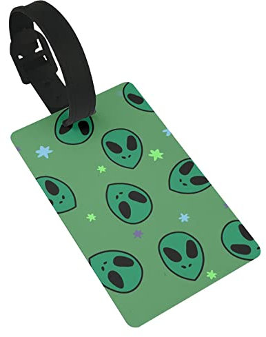 Grüne Aliens Gepäckanhänger für Koffer, Gepäckanhänger mit Namensschild