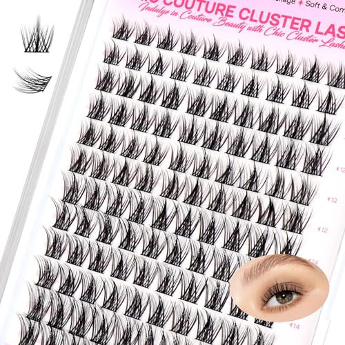 CALAILIS Wimpern Einzeln, 120 Pcs DIY Einzelne Wimpern Für Die Selbstanwendung Von Lash Extesnion Zu Hause, 10-16mm D Curl Cluster Individual Lashes (CDD08-MIX)