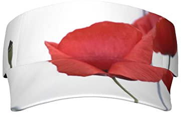 Red Flower Bud Printed Empty Top Hat Adult Summer Sports Cap Sonnenschutz Atmungsaktiv Verstellbarer Kappenumfang Schwarz Einheitsgröße, Schwarz, EinheitsgröÃŸe