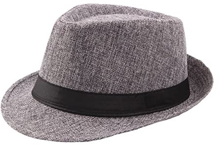Cozylkx Herren Jazz Cap Elegant Vintage Bowler Hut Panama Fedora Hut Für Erwachsene, Hutumfang 58 cm/22,83