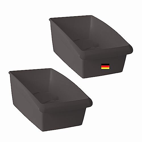 Novaliv Suppentütenbox groß 2er Set Schubladen Organizer Küche - 25 x 16 cm ANTHRAZIT GRAU Gewürzaufbewahrung Box - Ordnungssystem für Schubladen - Aufbewahrung von Dressing & Backzutaten