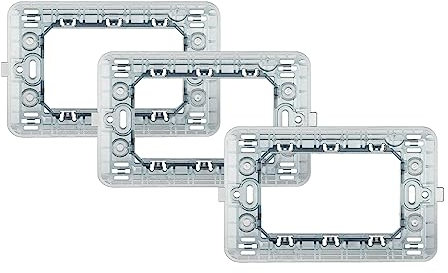 3 x Supporti plastica per interruttori e prese per cassette 502-503 - 504-507 da 2-3 -4-7 posti Compatibili living matix e vimar (Matix Compatibile, 3 posti)
