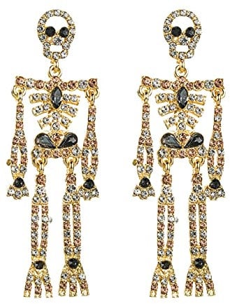 Saturn Ohrringe Lange Strass Ohrringe Halloween Ohrringe Halloween Party Schmuck Ohrringe für Frauen gefälschte Waffe Ohrringe Ohrringe Wikinger Herren (Gold, One Size)