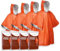 Ember Rock Notfall Survival Poncho mit Thermo Mylar Folienbeschichtung und Decke für Wärmehaltung Regenschutz. Wendbar mit Kapuze (Orange 4er-Pack)