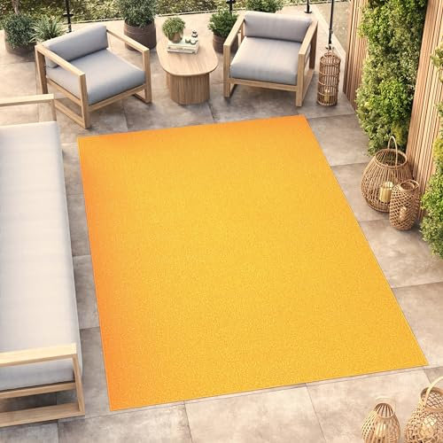 TAPISO Mono Teppich Kurzflor Indoor Outdoor UV-beständig Gelb Einfarbig Wohnzimmer Schlafzimmer Kinderzimmer Modern Design ÖKO-TEX 160 x 220 cm