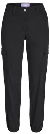 JJXX Jxkendal-Zoe Reg Ankle Cargo MW PNT Noos Pantalon, Noir, L Femme