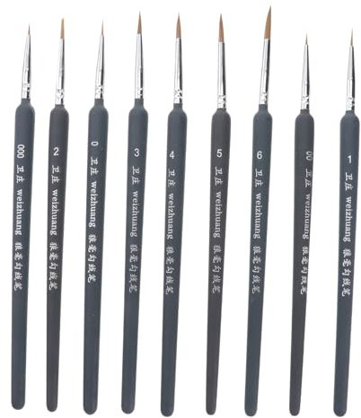 CIMAXIC 9St Pinsel mehrere Detail Miniaturbausatz acrylbilder bürste Reinigung Mini-Bürste Basteln für Erwachsene Miniaturfarbe klein Glasur Aquarell-Set Aquarellstift Kind malen Hölzern