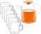 Wilmax - Tetera de 1,6 L + 6 vasos térmicos de 400 ml en el juego | colador de té para té suelto | jarra de cristal con tapa de bambú | jarra para flores de té | jarra de cristal para bebidas