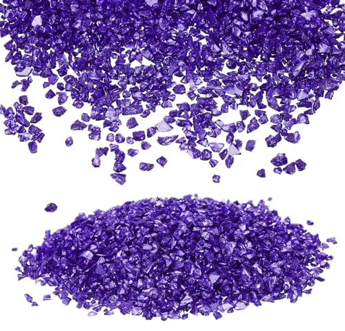 sourcing map Crushed Glass Glitters 2-4mm Irregular Chips Sequins, Metallic Chunky Glitters Stones for Resin Art, Nail Arts Craft, DIY Phone, Scrapbooking (Dark Purple, 7.09 oz/ 205g)