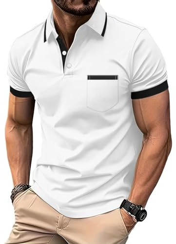 LLdress Polo Uomo Maniche Corte Polo da Golf Tennis T Shirt Leggera e Traspirante