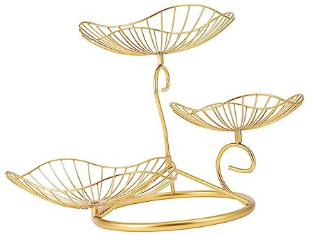 Alipis Obstkorb Aus Eisenkunst Im Nordischen Stil Kreativer Dreischichtiger Obsttablett Für Snacks Und Obst Robustes Aufbewahrungskorb Für Teetischdekoration