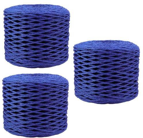 SEWACC 3St Papierdraht Blumenkronen Draht rustikale Papierschnur Geschenkverpackungsdraht Bindedraht für Blumen Rattangarn aus Papier royalblau roaly blue Papierseil aus Papiergarn