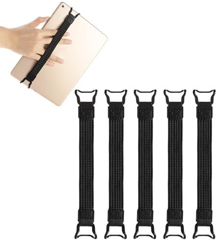 Lot de 5 supports de poignée pour tablette - 20 x 2 cm - Sangle de maintien polyvalente hautement élastique - Support de tablette - Dragonne pour liseuses de 6 à 12,9