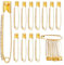 30Pcs Sicherheitsnadeln Damen Gold Strasssteine Dekoration Clip Sicherheitsnadeln für Broschen DIY Craft Strass Hijab Pins Glitzernde Gold Pin Verschluss Strass Anstecknadeln Kleidung Dekoration