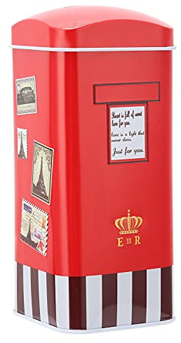 Iron Mailbox Post Box Model Piggy Bank with Money Deposit Port, Unique Gifts for Kids, Bright Home Desk Decoration, Ideal for Living Rooms