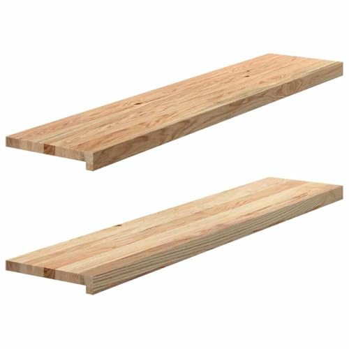Gecheer Davanzali 2 pz Non Trattati 120x30x2cm Legno Massello di Rovere