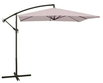 GLOUPIE Ombrellone Crilly Reclinabile a Braccio, Rettangolare 2x3 Metri,Tortora, Struttura in Acciaio, Copertura da 160 Gr/M²