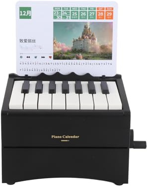 TARSHYRY Schreibtischkalender, Klavierkalender Multifunktional 15 Schlüssel Mini Playable Piano Kalender Mini -Schreibtisch Kalender Pisno Ornament Desktop Dekoration für Zuhause (mit