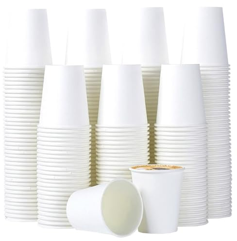 Zorplex 200 Gobelets Jetables en Papier 30 ml, Tasses à Café Jetables en Blanc, Gobelets Carton, Biodégradables, pour Boissons Chaudes et Froides, Dégustations, Fêtes et Événements (30)