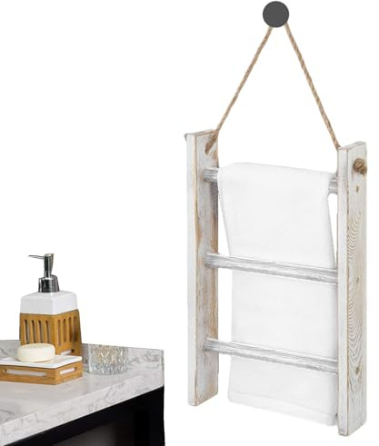 Handtuchregal mit 3 Ebenen, Treppe für Decken, Holzregal, Badezimmer-Organizer für Handtücher, Aufbewahrung von Handtüchern, vielseitig einsetzbar im Badezimmer, Schlafzimmer, Spa, Waschküche